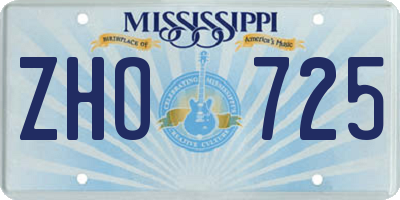 MS license plate ZHO725