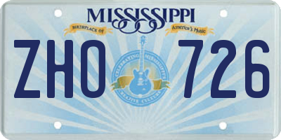 MS license plate ZHO726
