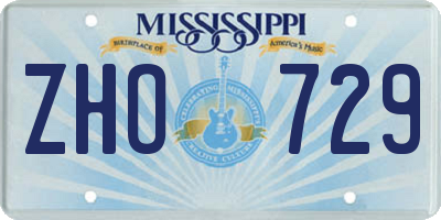 MS license plate ZHO729