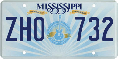 MS license plate ZHO732