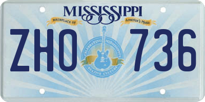MS license plate ZHO736