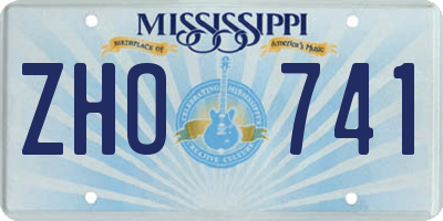 MS license plate ZHO741