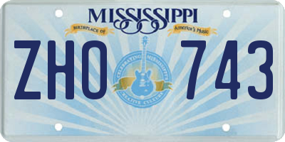 MS license plate ZHO743