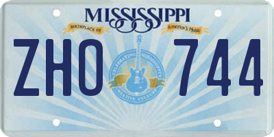 MS license plate ZHO744