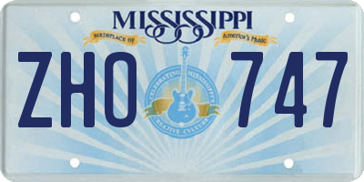 MS license plate ZHO747