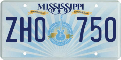 MS license plate ZHO750