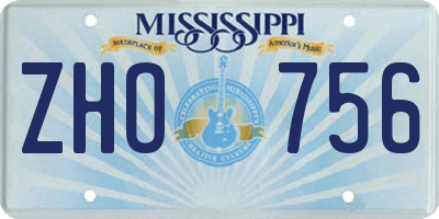 MS license plate ZHO756