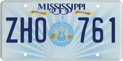 MS license plate ZHO761