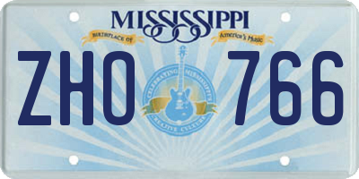 MS license plate ZHO766