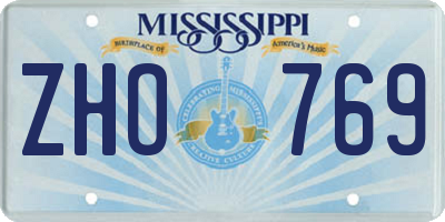 MS license plate ZHO769