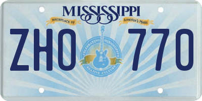 MS license plate ZHO770