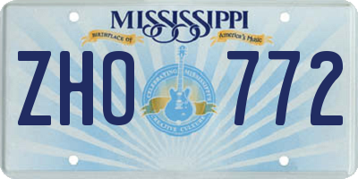 MS license plate ZHO772