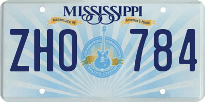 MS license plate ZHO784