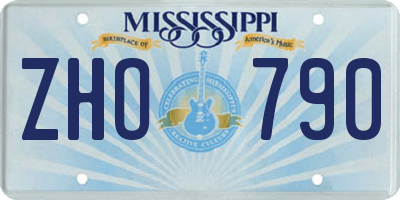 MS license plate ZHO790