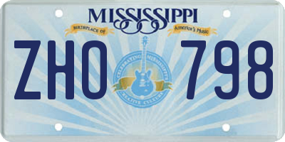 MS license plate ZHO798