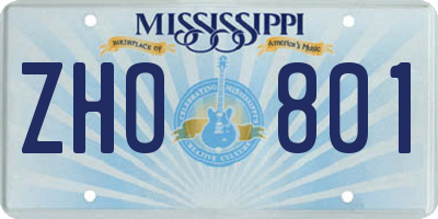 MS license plate ZHO801