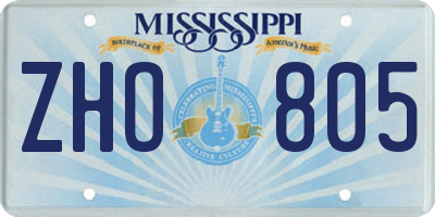 MS license plate ZHO805