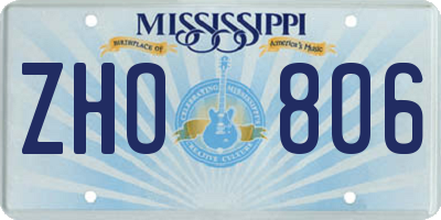 MS license plate ZHO806