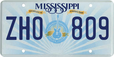MS license plate ZHO809