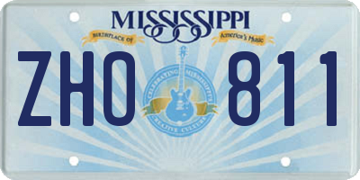 MS license plate ZHO811