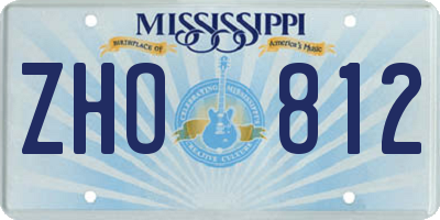 MS license plate ZHO812