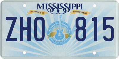MS license plate ZHO815