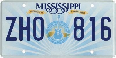 MS license plate ZHO816