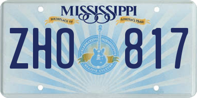 MS license plate ZHO817