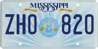 MS license plate ZHO820