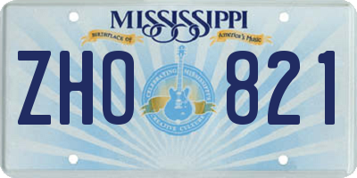 MS license plate ZHO821