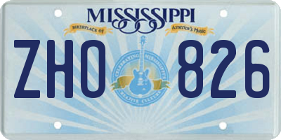 MS license plate ZHO826