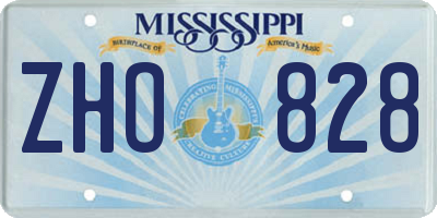 MS license plate ZHO828