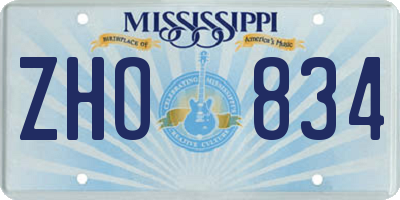 MS license plate ZHO834
