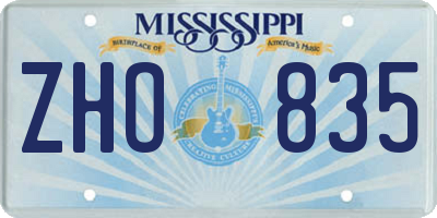MS license plate ZHO835
