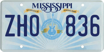 MS license plate ZHO836