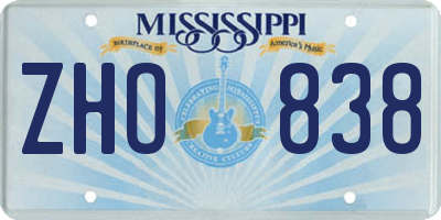 MS license plate ZHO838