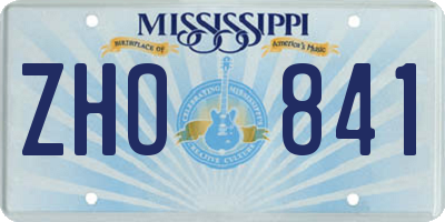 MS license plate ZHO841