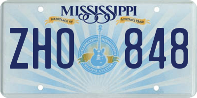 MS license plate ZHO848