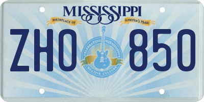 MS license plate ZHO850