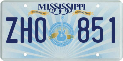 MS license plate ZHO851