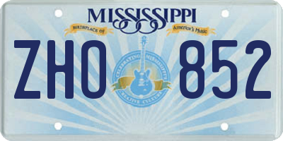 MS license plate ZHO852
