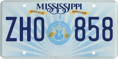 MS license plate ZHO858