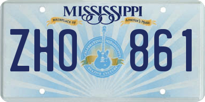 MS license plate ZHO861