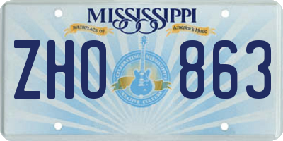 MS license plate ZHO863
