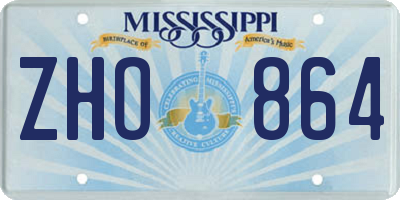 MS license plate ZHO864