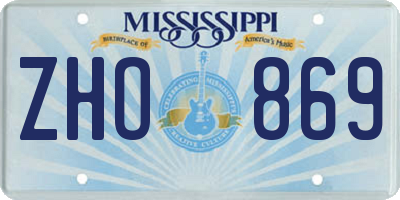 MS license plate ZHO869