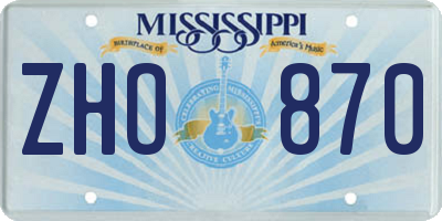 MS license plate ZHO870