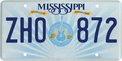 MS license plate ZHO872