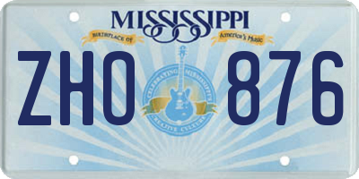 MS license plate ZHO876