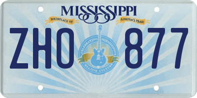 MS license plate ZHO877